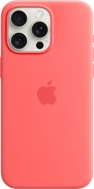 Apple Silikon Case mit MagSafe für iPhone 15 Pro Max guave