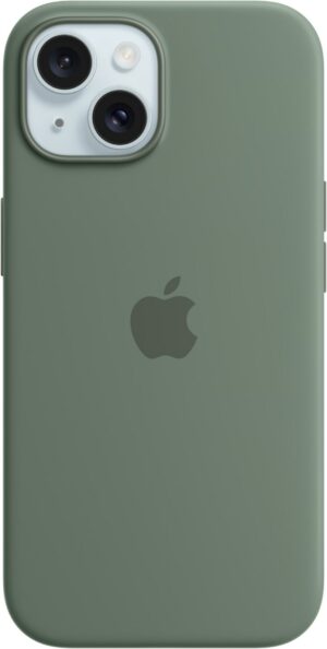 Apple Silikon Case mit MagSafe für iPhone 15 zypresse