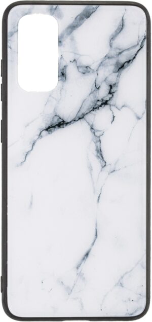 Commander Glas Back Cover Marble für Galaxy S22+ weiß