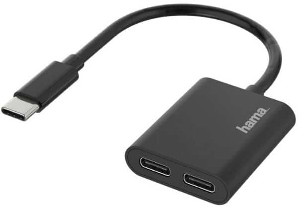 Hama Audio-Adapter 2in1 USB-C-St. - 2x USB-C-Buchse schwarz