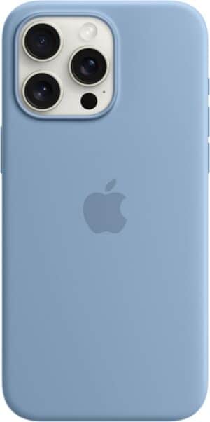 Apple Silikon Case mit MagSafe für iPhone 15 Pro Max winterblau