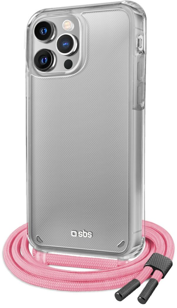 sbs Necklace Case für iPhone 13 Pro transparent/pink