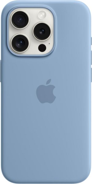 Apple Silikon Case mit MagSafe für iPhone 15 Pro winterblau