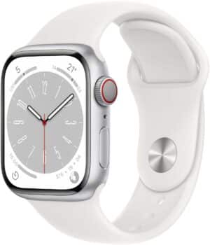 Apple Watch Series 8 (41mm) GPS+4G Aluminium mit Sportarmband silber/weiß